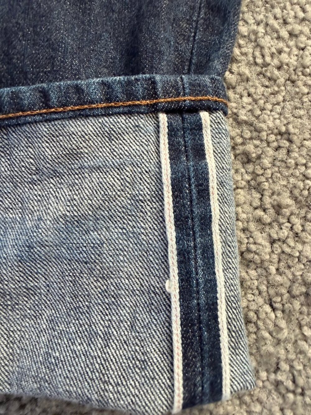 Madewell Men Japanese Selvedge Raw Indigo Relaxed Straight Jeans W33 L32 - Picture 12 of 15